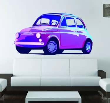 Retro Fiat 500 Sticker - TenStickers