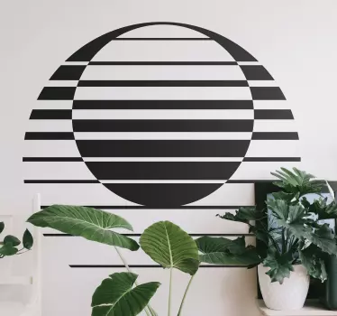 Retro sun draw geometric wall decal - TenStickers