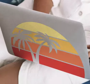 Retro sunset laptop stickers - TenStickers