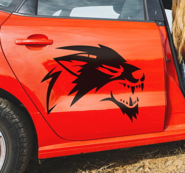 Roaring wolf car Decal - TenStickers