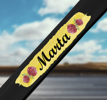 rose bike Customisable  flower wall decor - TenStickers