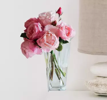 Roses in a glass jar flower wall decor - TenStickers