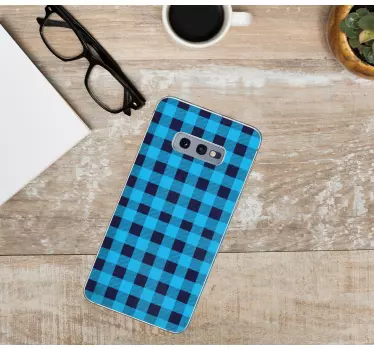 Samsung stickers blue checkered pattern - TenStickers