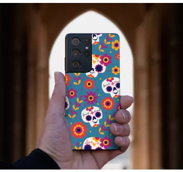 Samsung stickers colorful skull design - TenStickers