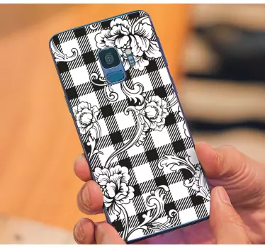Samsung stickers floral check pattern - TenStickers