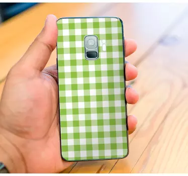 Samsung stickers green checkered pattern - TenStickers