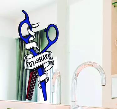 Scissors And Comb Business Sticker - TenStickers
