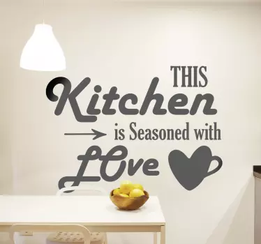 Seasoned with love text wall decal - TenStickers