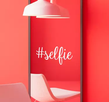 #Selfie tag text mirror sticker - TenStickers