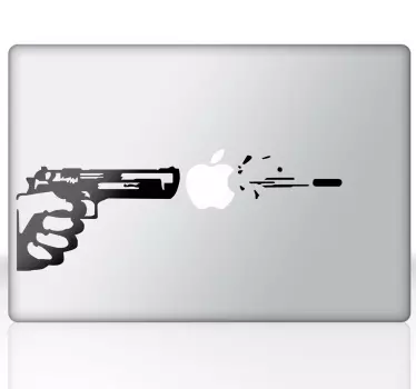 Shooting Gun Mac Sticker - TenStickers