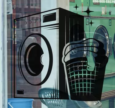 Shop window sticker laundry machine icon - TenStickers