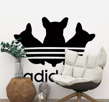 Shop window sticker playful dog silhouettes - TenStickers