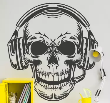 Skull with headset Playstation decal - TenStickers