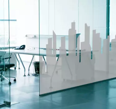 Skyline Offices skyline silhouette decal - TenStickers