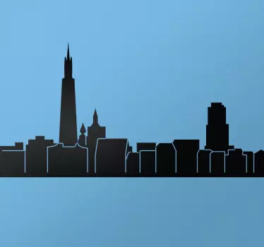Skyline silhouette cityscape outline - TenStickers
