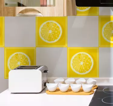 Sliced lemons tiles tile transfer - TenStickers