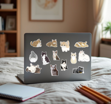Mini feline adhesive collection Laptop sticker - TenStickers