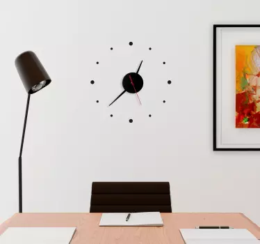 Small dots hours wall clock decal - TenStickers