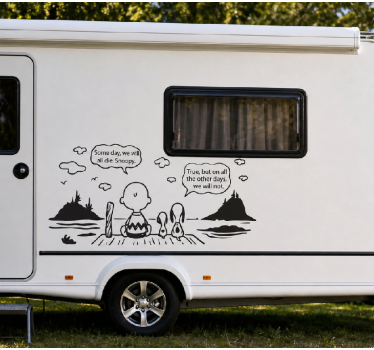 Snoopy and Charlie lake  campervan decal - TenStickers