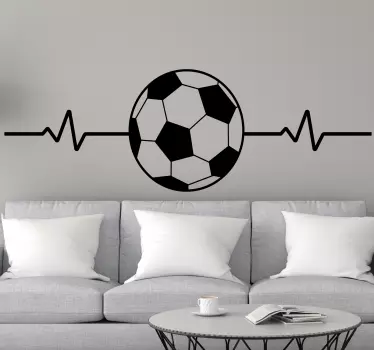 Soccer ball heartbeat football sticker - TenStickers