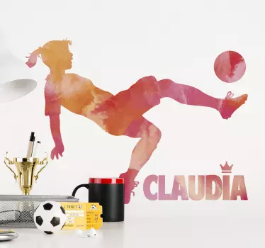 soccer player with name football sticker - TenStickers