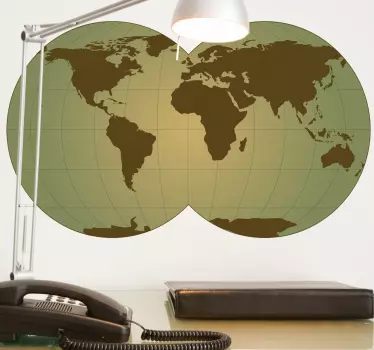 Spheric World Map Sticker - TenStickers
