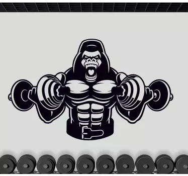 Sports wall sticker muscular gorilla lifting - TenStickers