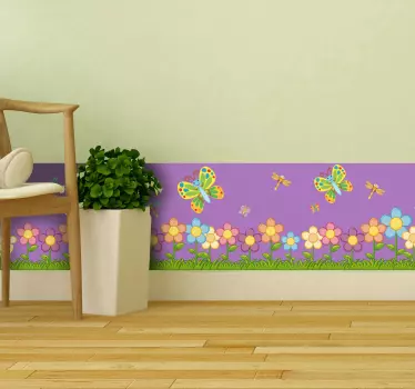 Spring flowers skirting wall  sticker - TenStickers