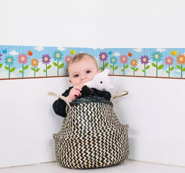 Spring meadow border sticker - TenStickers