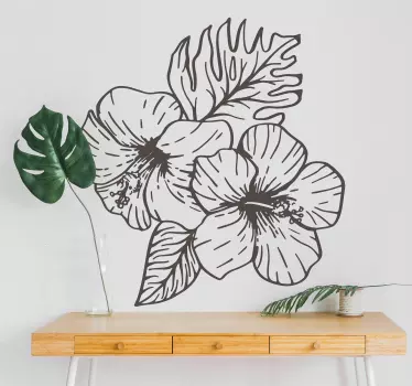 spring orchid flower wall decal - TenStickers