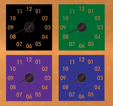 Square Wall Clock Sticker - TenStickers