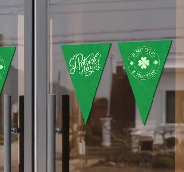 St. Patrick's Flags Shop Window Decal - TenStickers