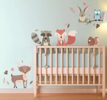 Woodland Animals Children's Sticker - TenStickers