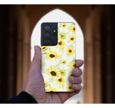 Sunflower Motif Samsung stickers - TenStickers
