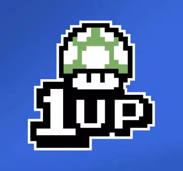 Super Mario 1 Up pixel gaming wall sticker - TenStickers