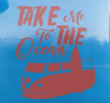 Surfer Camper text wall decal - TenStickers