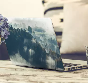 Tall trees forest laptop stickers - TenStickers