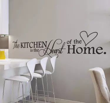 The Kitchen is the Heart of the Home text wall decal - TenStickers