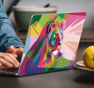 Tiger Kaleidoscope Laptop Sticker - TenStickers