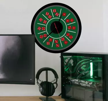 time with dice wall clock sticker - TenStickers