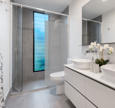Translucent glass window shower screen sticker - TenStickers