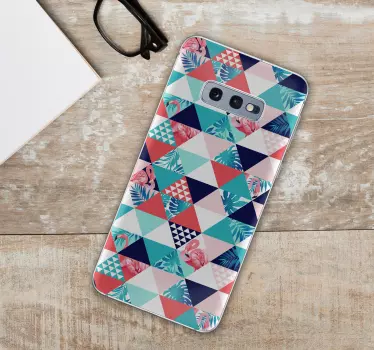 Tropical and geometric decoration Phone sticker - TenStickers