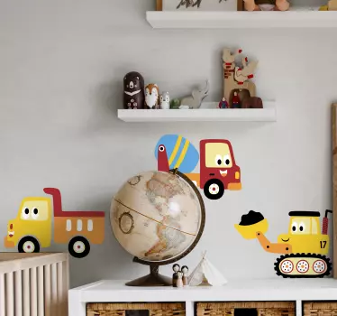 Truck, digger, Lorry set toy decal - TenStickers