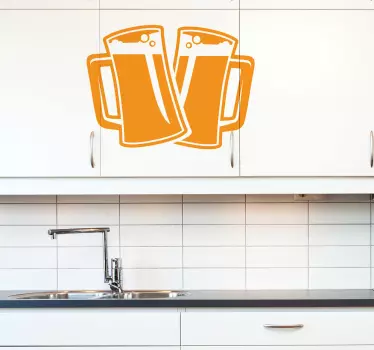 Two Pints of Beer Decal - TenStickers