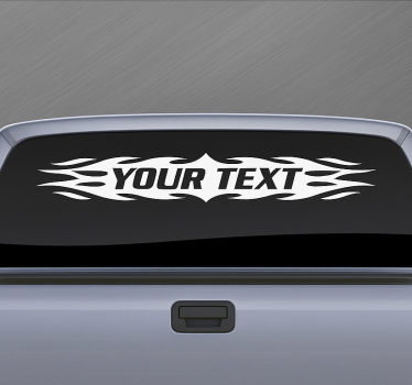 Van sticker with custom text and flames - TenStickers