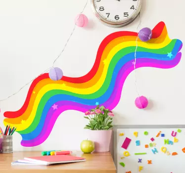 Vibrant curvy motif geometric wall sticker - TenStickers