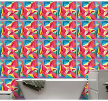 Vibrant geometric wall sticker - TenStickers