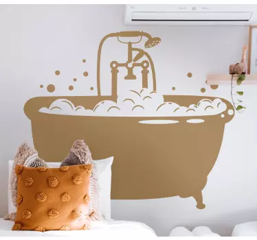 Vintage Bathtub Design bathroom wall sticker - TenStickers