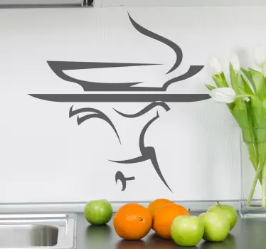Waiter Tray 4 Kitchen Sticker - TenStickers