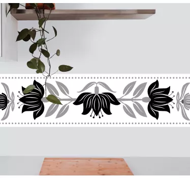 Wall border sticker botanical edge design - TenStickers